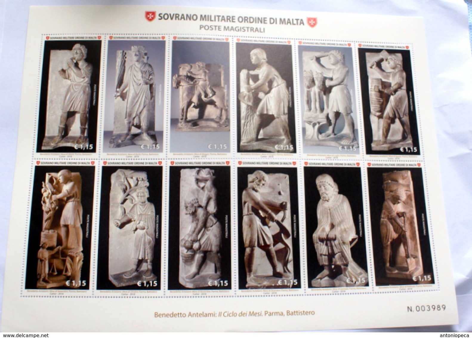 SMOM 2018, "LA SCULTURA NELL'ARTE" FULL SHEET MNH** - Malte (Ordre De)