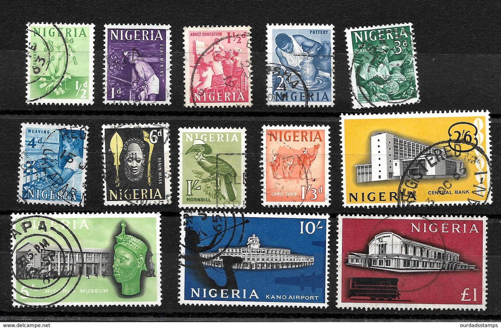 Nigeria 1961 Pictorial Definitives, Complete Set Used (6768) - Nigeria (1961-...)