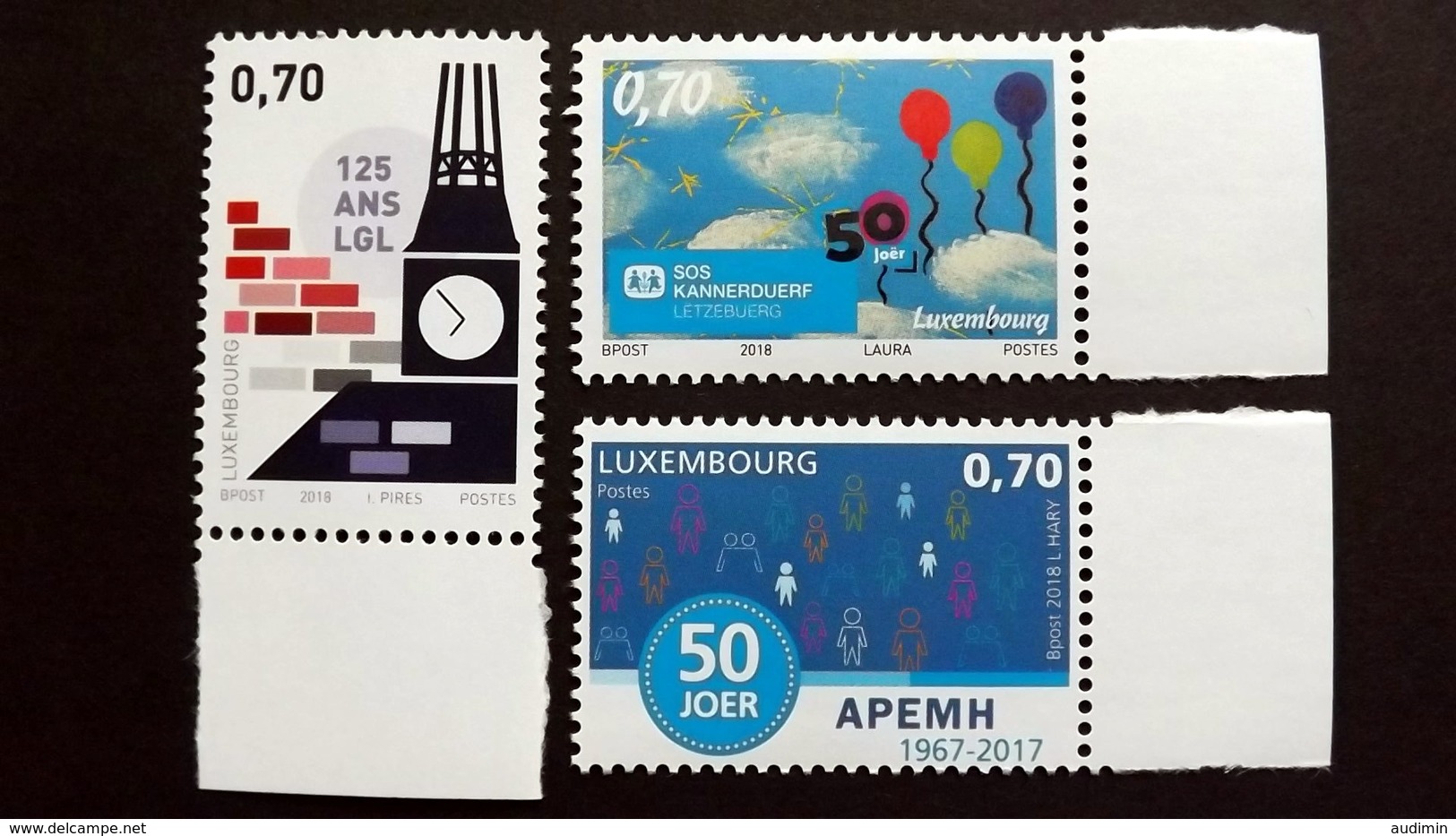 Luxemburg 2158/60 Yt 2101/3 **/mnh, Jahrestage - Unused Stamps