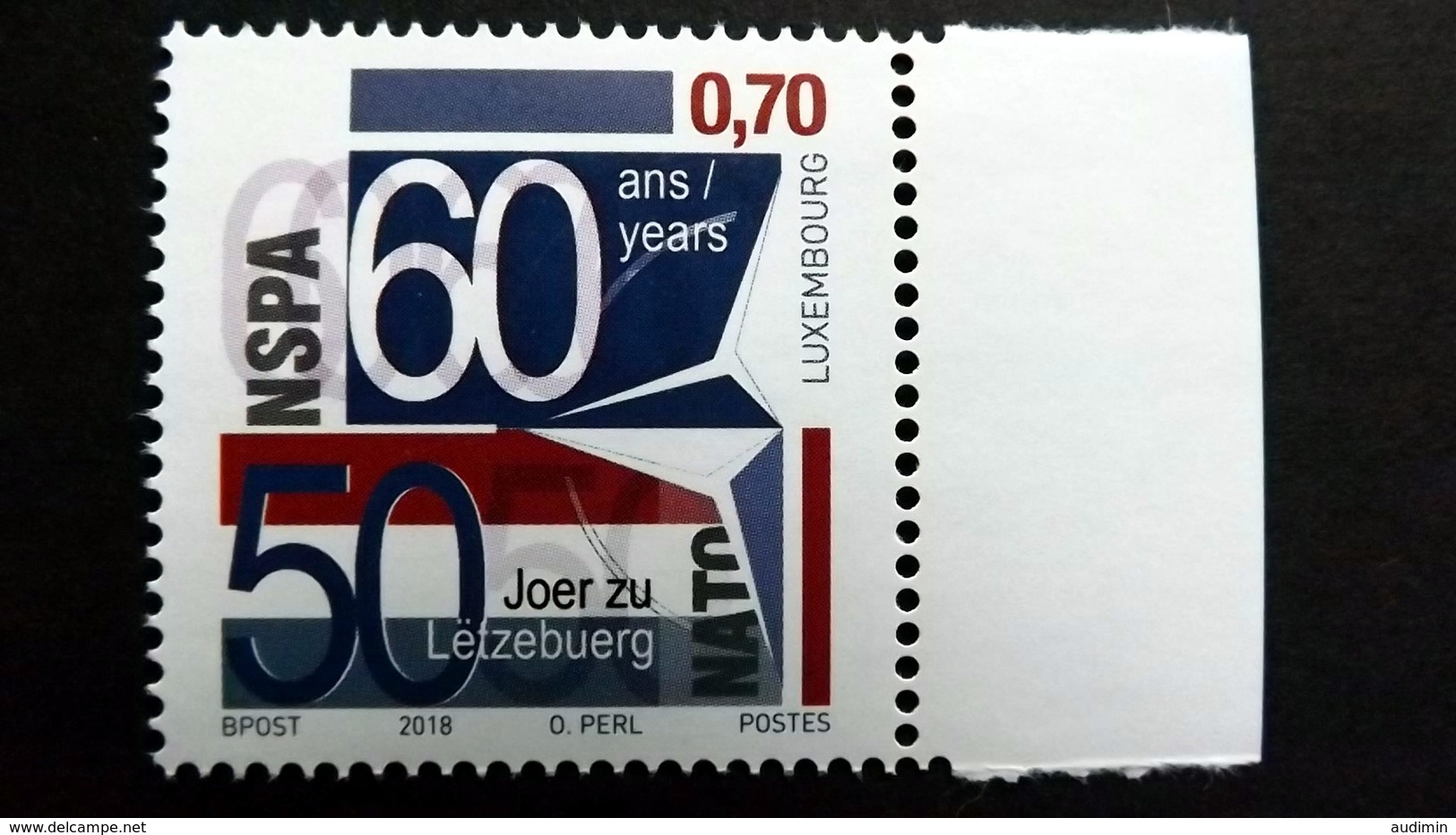 Luxemburg 2161 Yt 2104 **/mnh, 60 Jahre Logistikdienstleister „NATO Support And Procurement Agency“ (NSPA) - Ungebraucht