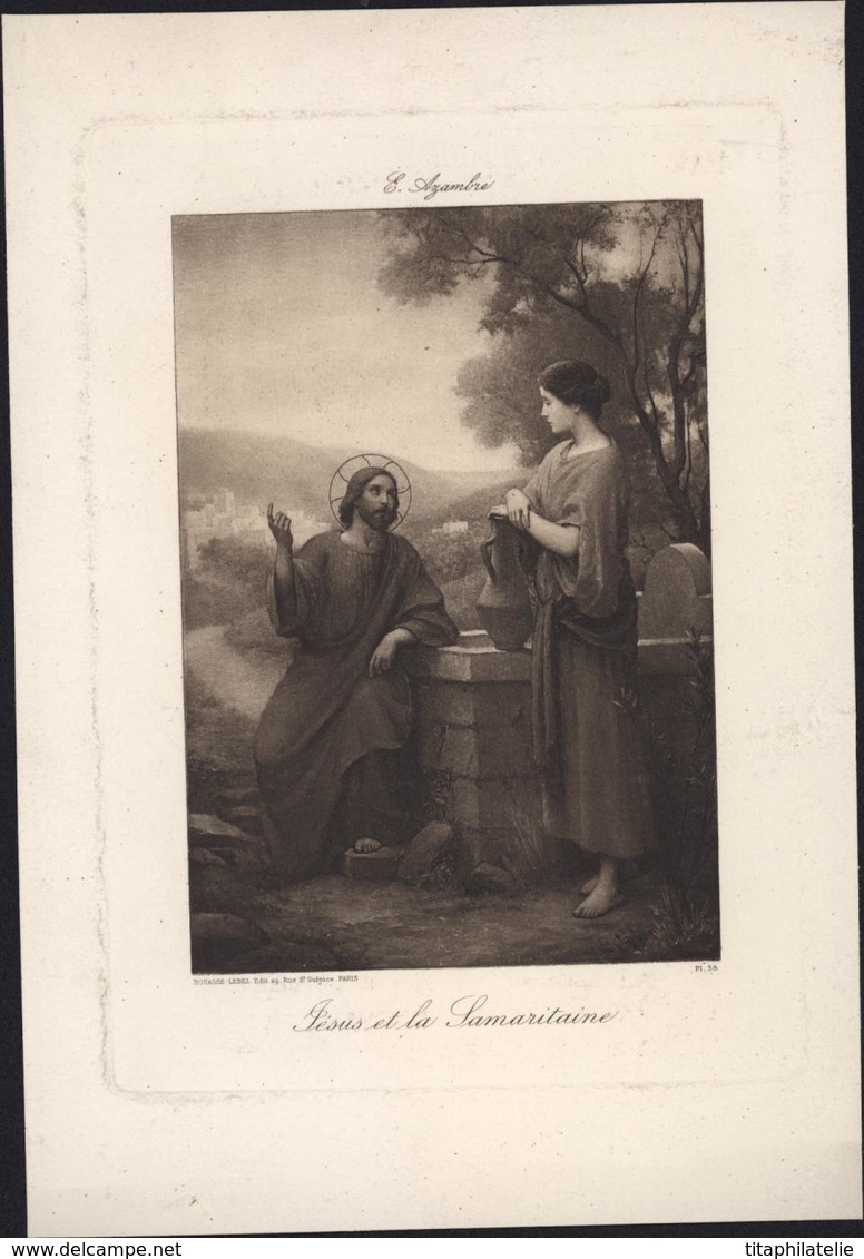 Calendrier Publicitaire Jésus Et La Samaritaine Maison Bouasse Lebel Lecene Cie Paris 1910 15.5x23 Imagerie Librairie - Big : 1901-20