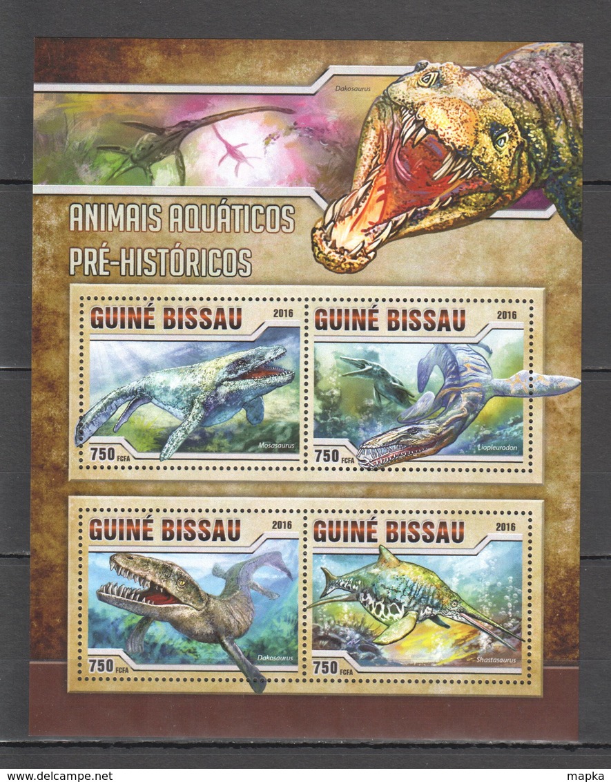 SS896 2016 GUINEA-BISSAU PREHISTORIC WATER ANIMALS 1KB MNH - Prehistorics