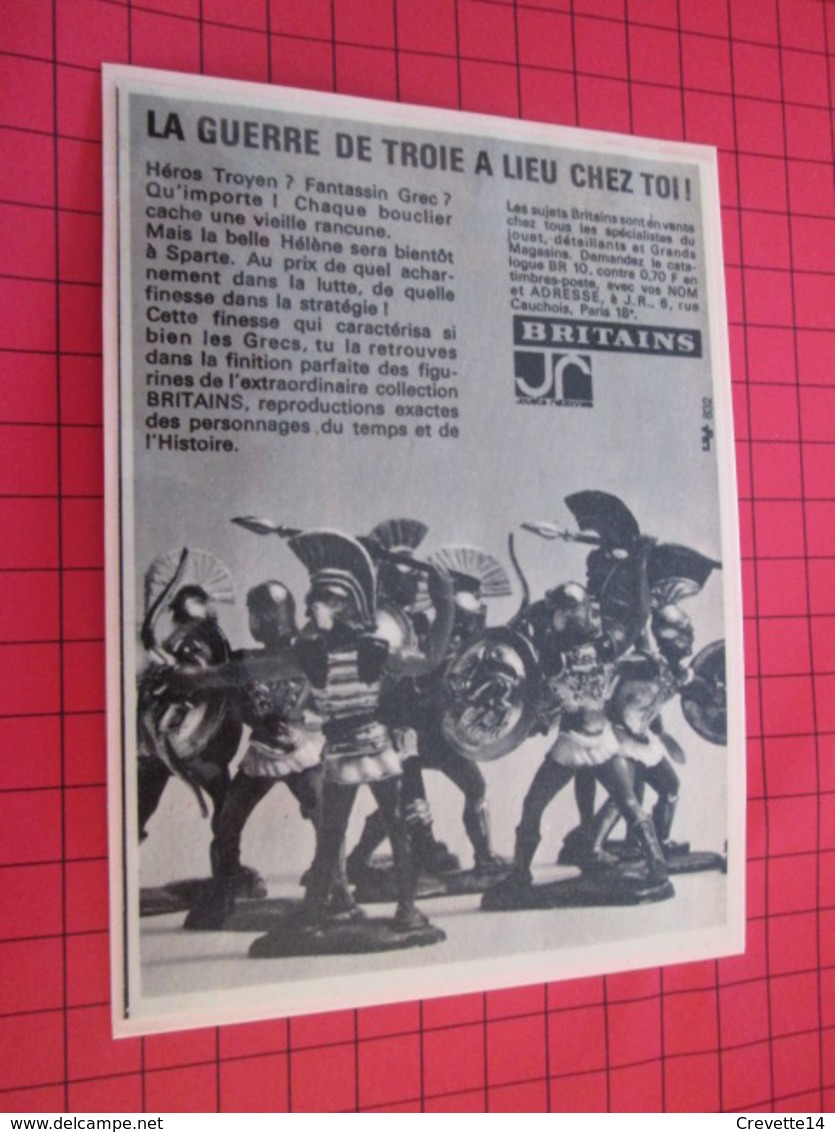 Page De Revue Des Années 60/70 : PUBLICITE FIGURINES BRITAINS GUERRE DE TROIE (ou 4) Dimensions : Voir Quadrillage 1x1cm - Figurines