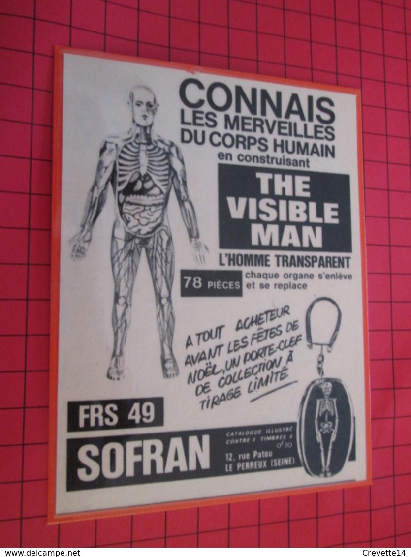 Page De Revue Des Années 60/70 : PUBLICITE MAQUETTE THE VISIBLE MAN Dimensions : Voir Quadrillage 1x1cm - Beeldjes