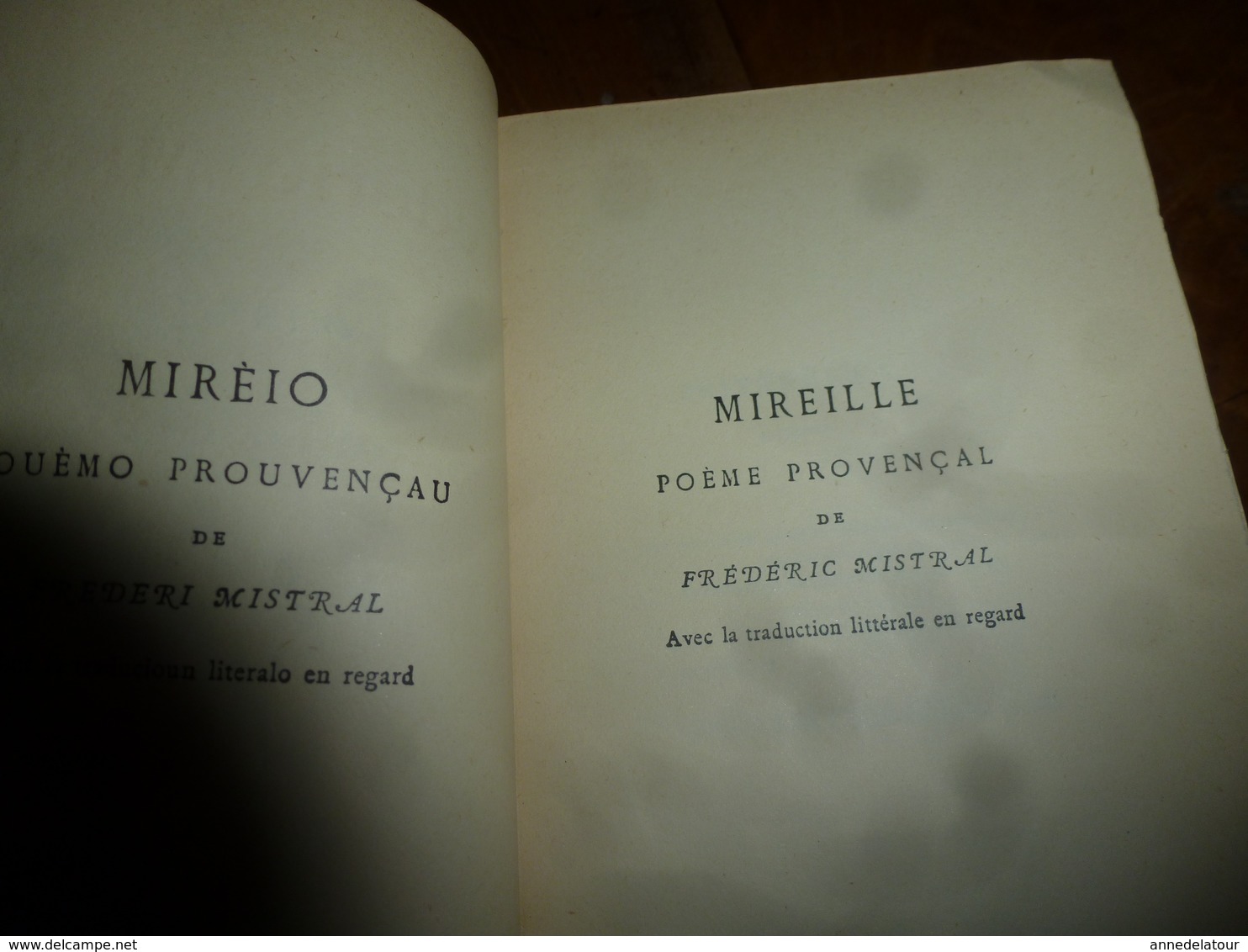 1936 Œuvres de FRÉDÉRIC MISTRAL "Mireille" Poème provençal avec traduction littérale en regard; "Magali" , etc