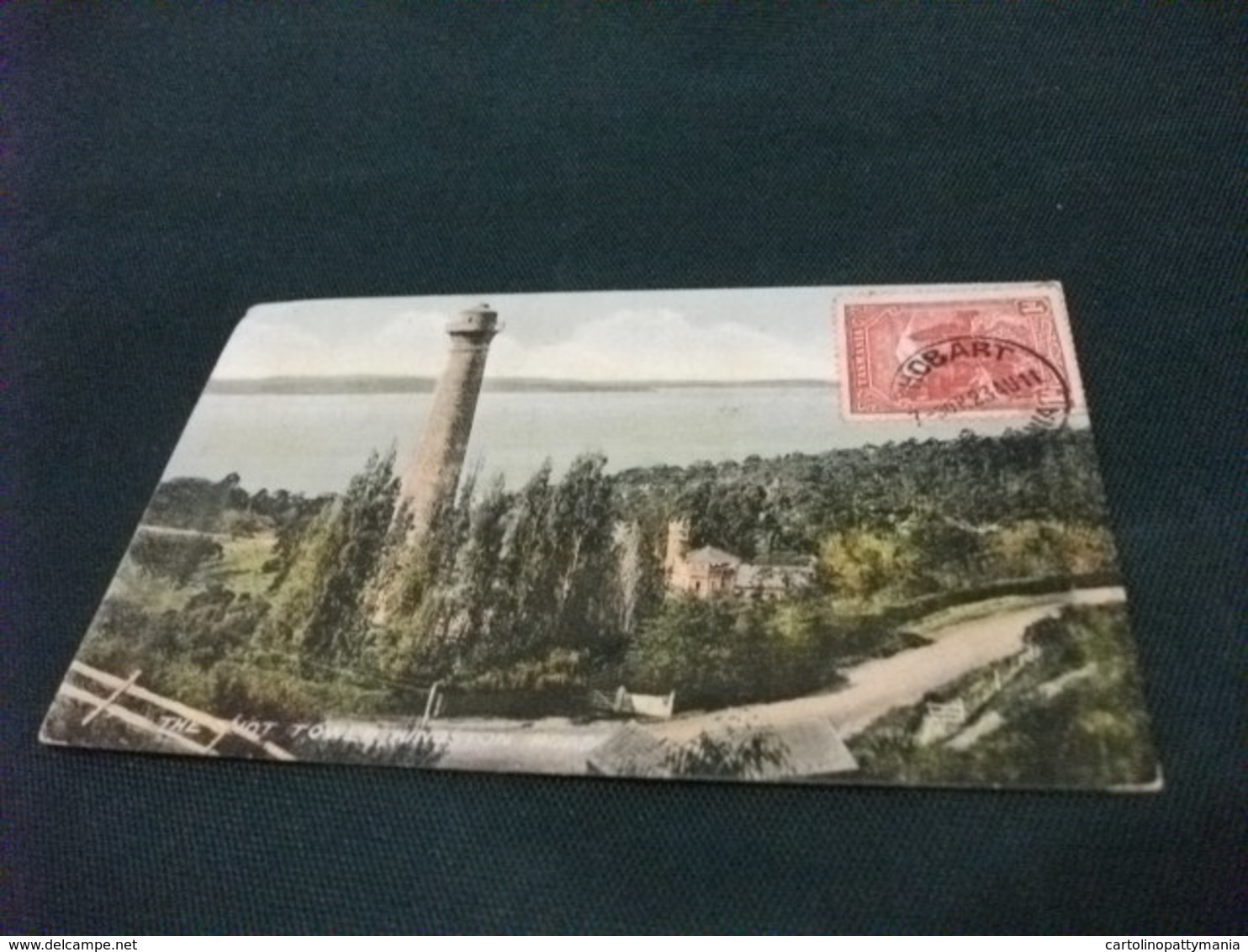 STORIA POSTALE  FRANCOBOLLO TASMANIA  THE SHOT TOWER KINGSTON ROAD Shot Tower, 11 KM Sud Hobart Taroona  PICCOLO FORMATO - Hobart