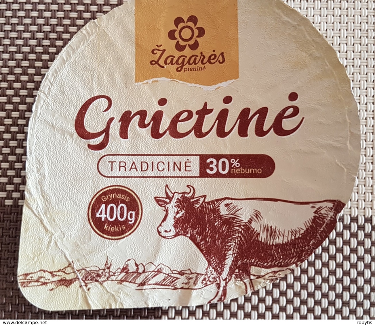 Lithuania Litauen Sour Cream 30% 400 Gr. Cow - Opercules De Lait