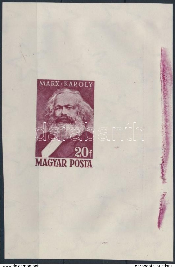 (*) 1953 Marx Ebben A Formában Kiadatlan Bélyeg Próbanyomata Vízjeles Papíron - Sonstige & Ohne Zuordnung