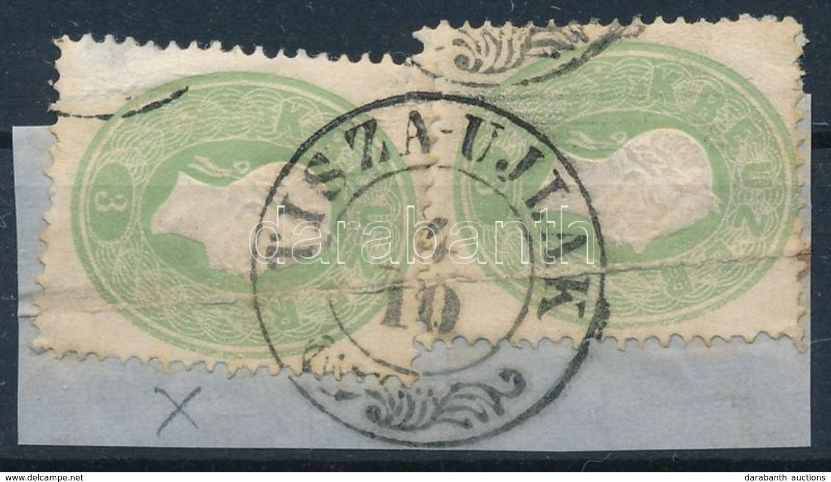 1861 2 X 3kr (regiszterhajtás) 'TISZA-ÚJLAK' (Kárpátalja) - Autres & Non Classés