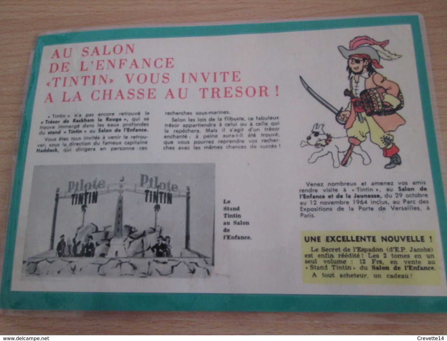 TINTIN ET MILOU AU SALON DE L'ENFANCE -  Pour  Collectionneurs ... PUBLICITE  Page De Revue Des Années 60/70 - Tintin