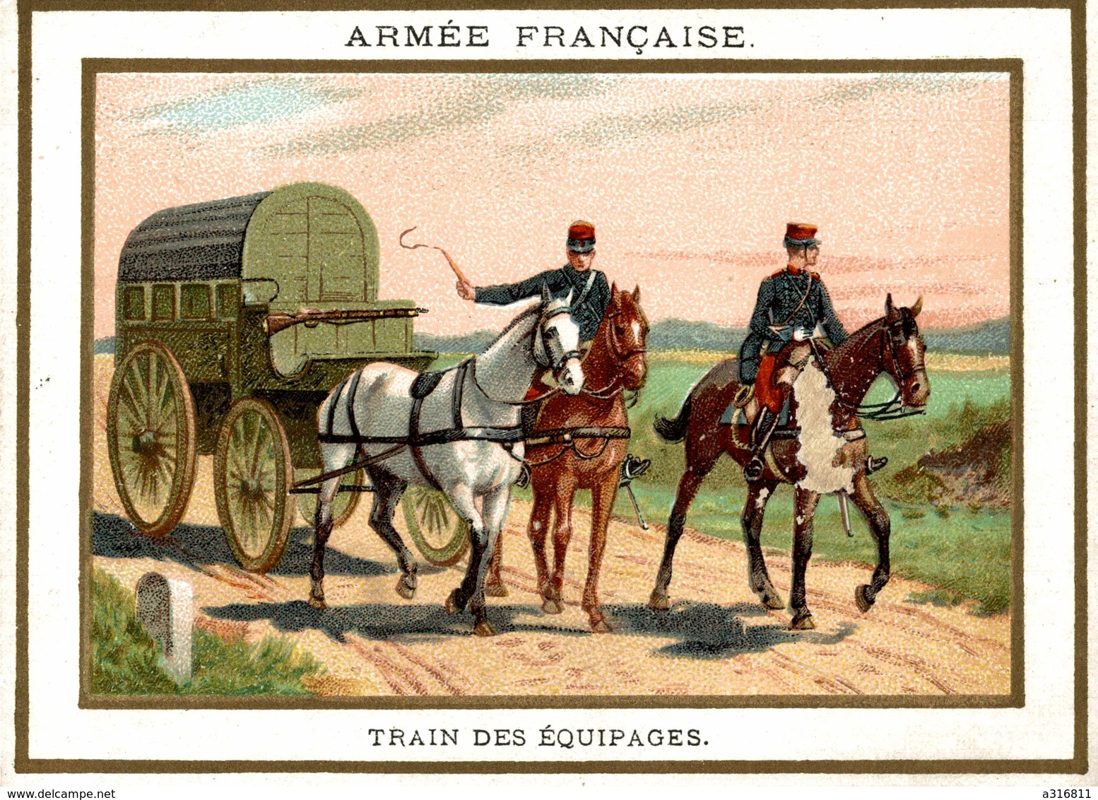 CHROMO  CHICOREE EXTRA C. BERIOT ARMEE FRANCAISE TRAIN DES EQUIPAGES - Other & Unclassified