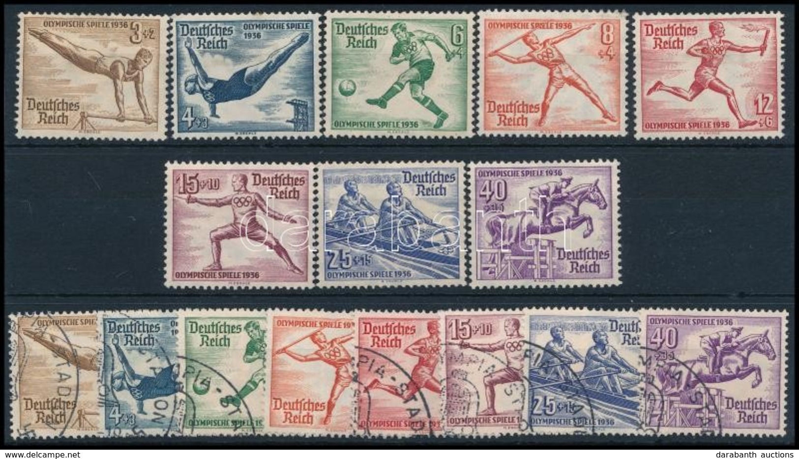 ** O Deutsches Reich  1936 Olimpia Postatiszta + Bélyegzett Sor (Mi EUR 162.-) - Autres & Non Classés