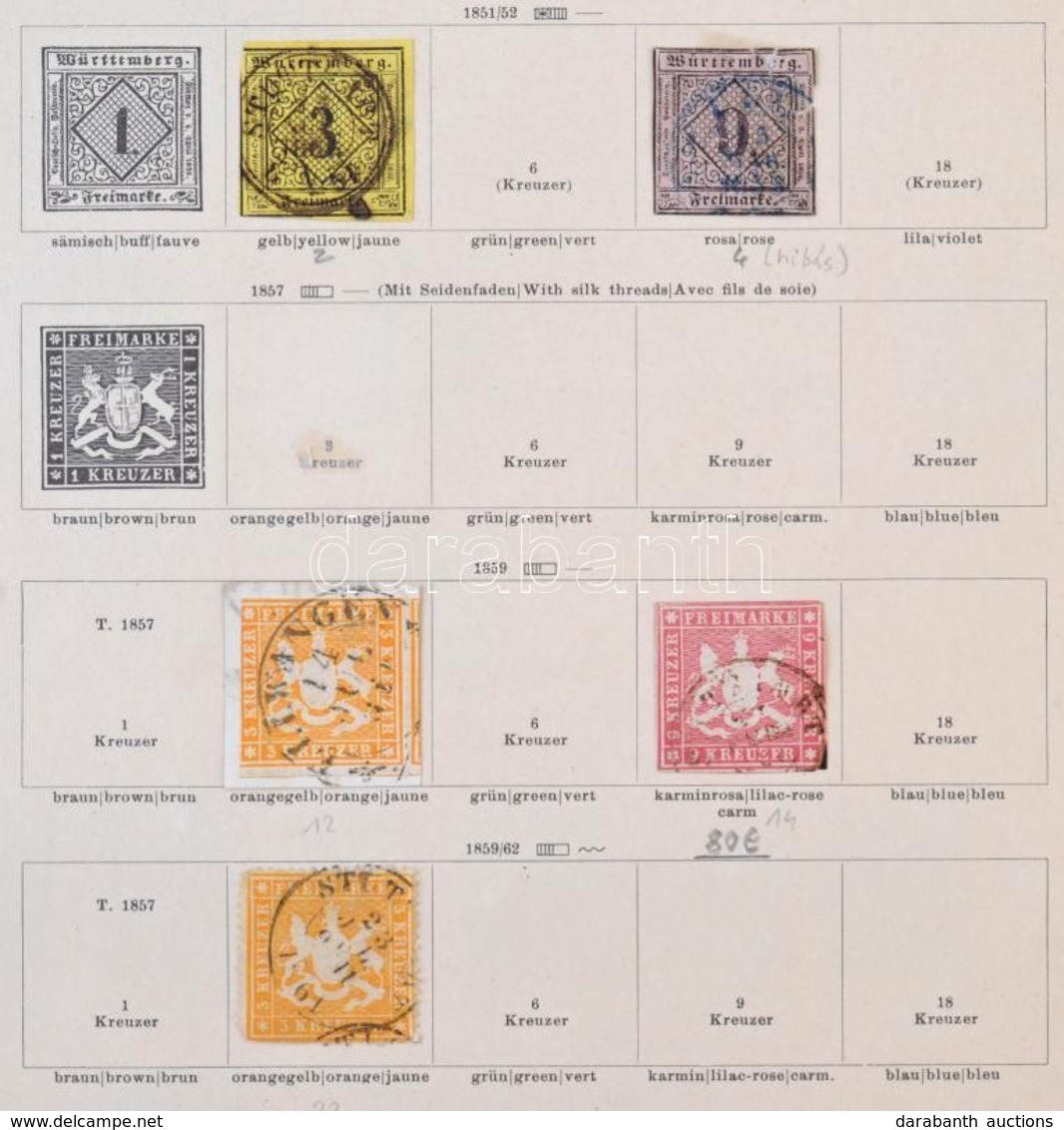 O Württemberg 157 Bélyeg Albumlapokon (Mi EUR 1.210.-) - Autres & Non Classés