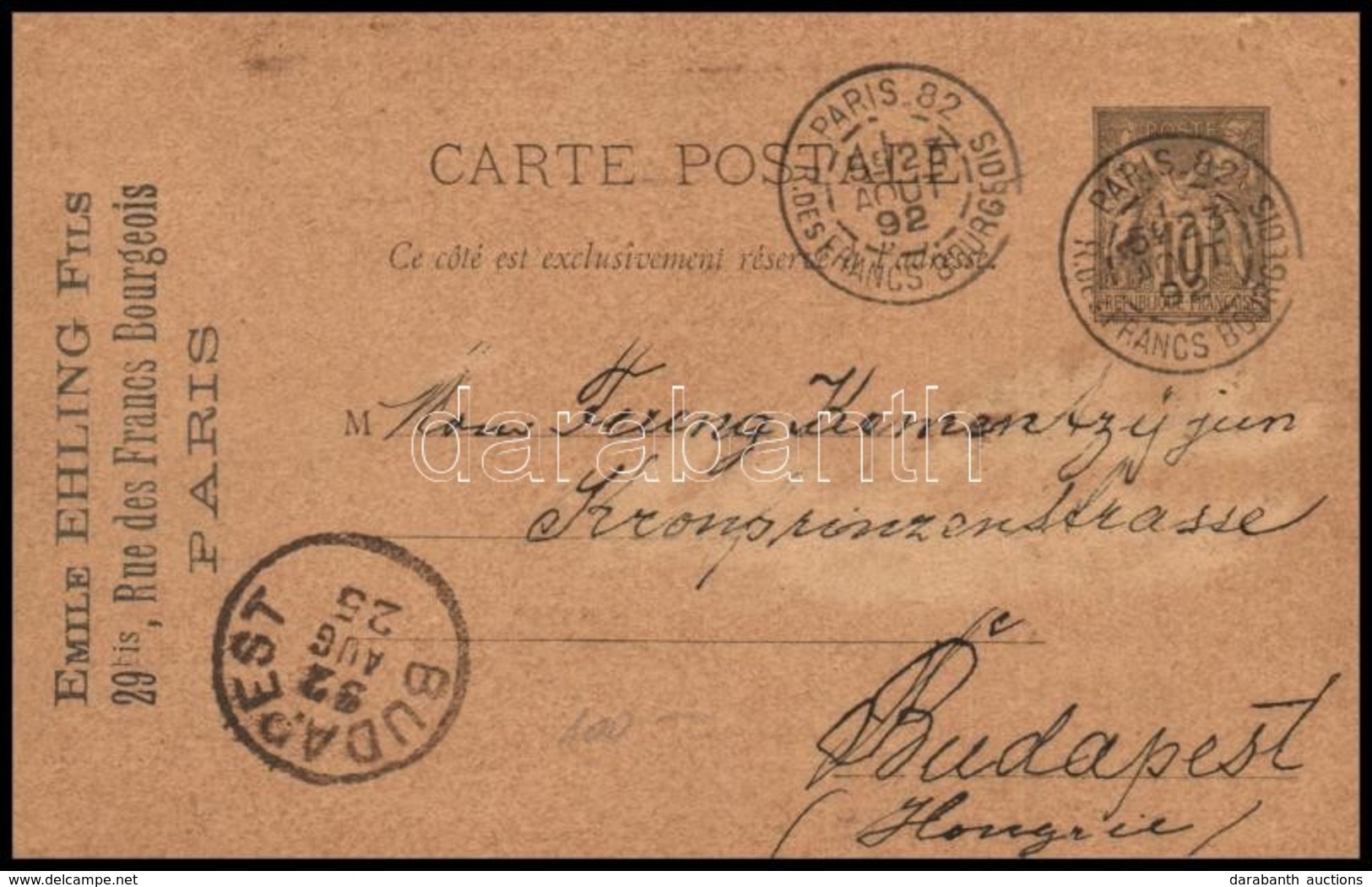 Franciaország 1892 - Altri & Non Classificati