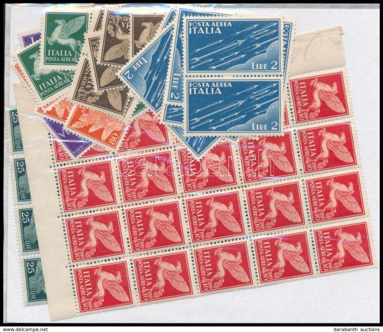 ** Olaszország 1930-1932 110 Db Légiposta Bélyeg, Teljes Sorok Több Példányban / 110 Airmail Stamps (Mi EUR 65.-) - Altri & Non Classificati