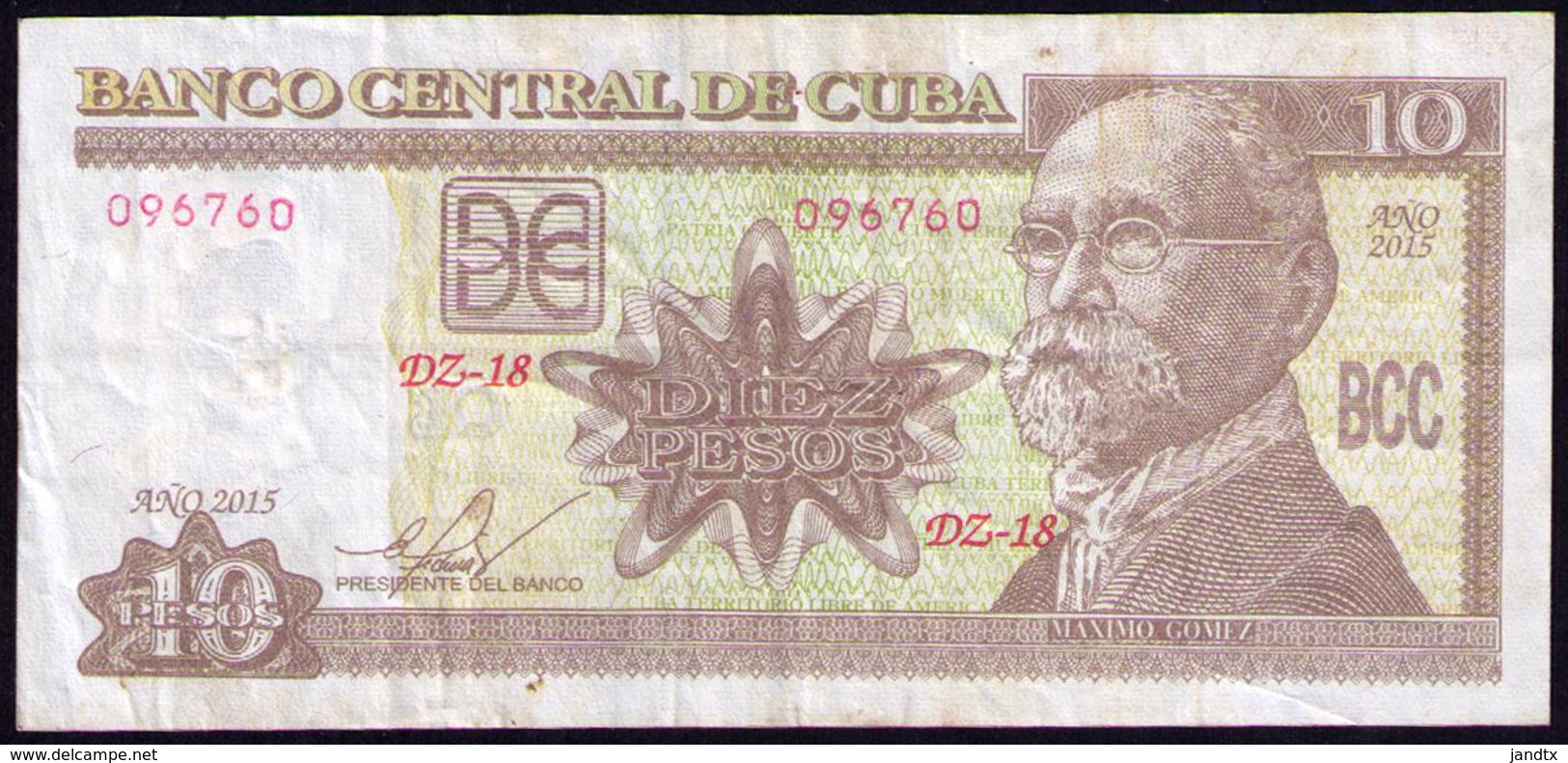 CUBA 10 PESOS 2015 REMPLAZO DZ - Cuba