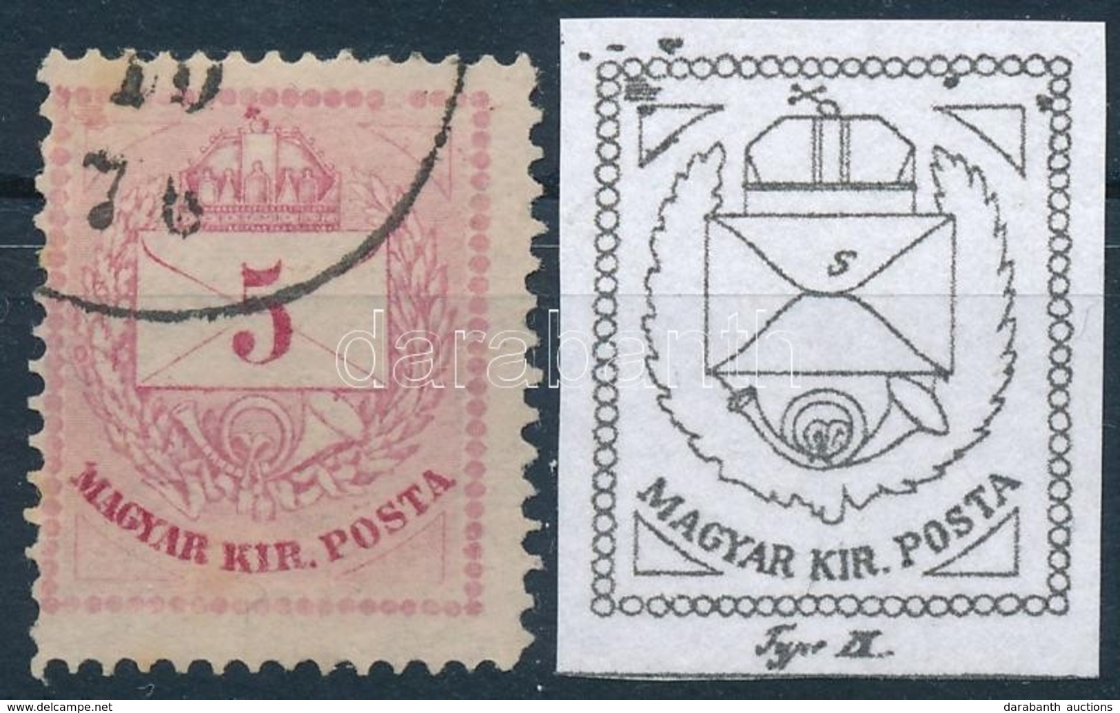 O 1874 5kr, A Bal Felső Háromszögnél Vésésjavítás, Korai Hagyatékból - Autres & Non Classés