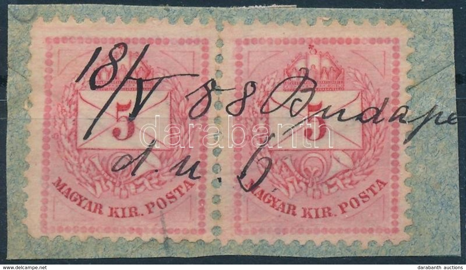 1881 2 Db 5kr Kivágáson Budapest Kézi érvénytelenítéssel - Autres & Non Classés