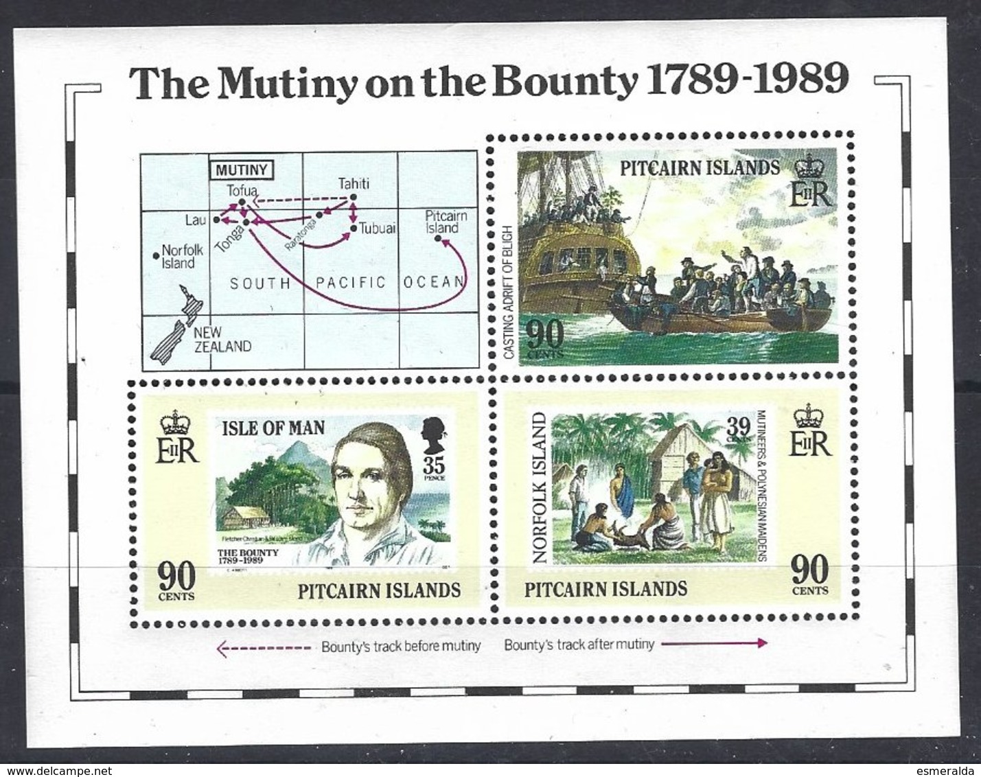 Pitcairn  Yv & T  BF 10  The Mutiny On The Bounty 1789-1989 ** Mnh - Pitcairneilanden