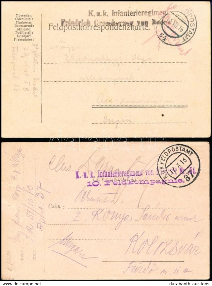 1915-1916 4 Db I. Világháborús Tábori Posta Küldemény FP 36,37, 64, 320 - Autres & Non Classés