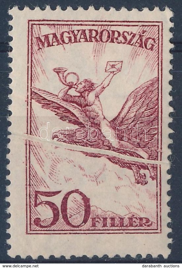 * 1927 Repülő 50f Kettős Papírránccal - Altri & Non Classificati