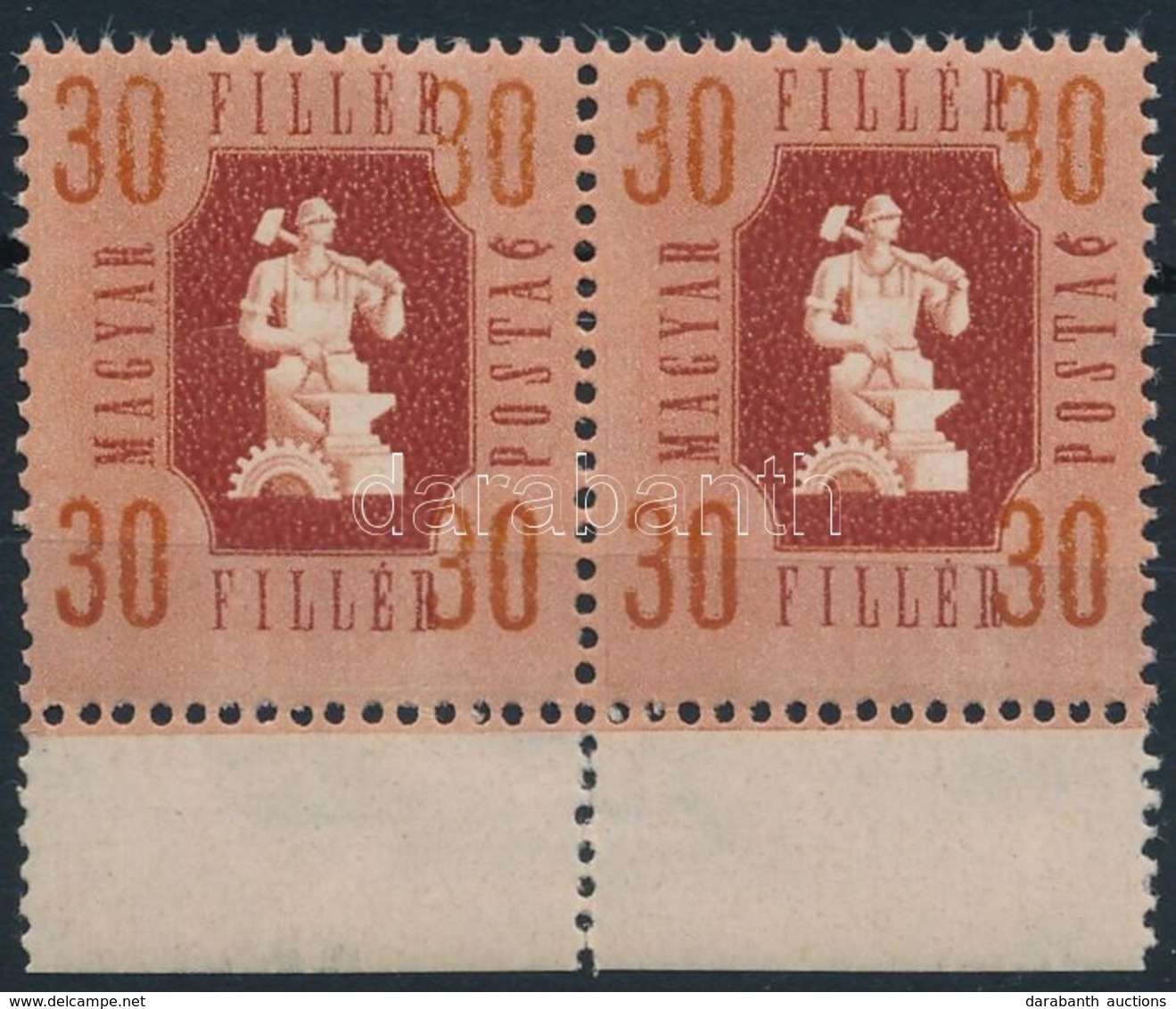 ** 1946 Forint-fillér 30f ívszéli Pár, A Fillér ,,R' Betűje és A ,,30' összefolyt - Altri & Non Classificati