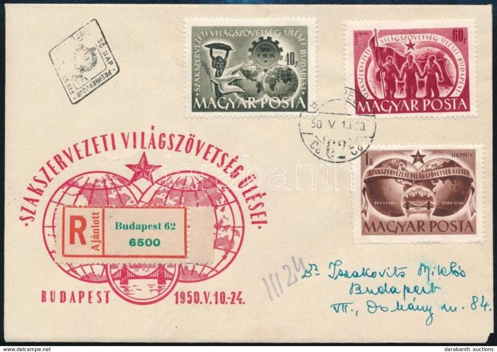 1950 Szakszervezet (IV.) Sor Ajánlott FDC-n - Altri & Non Classificati