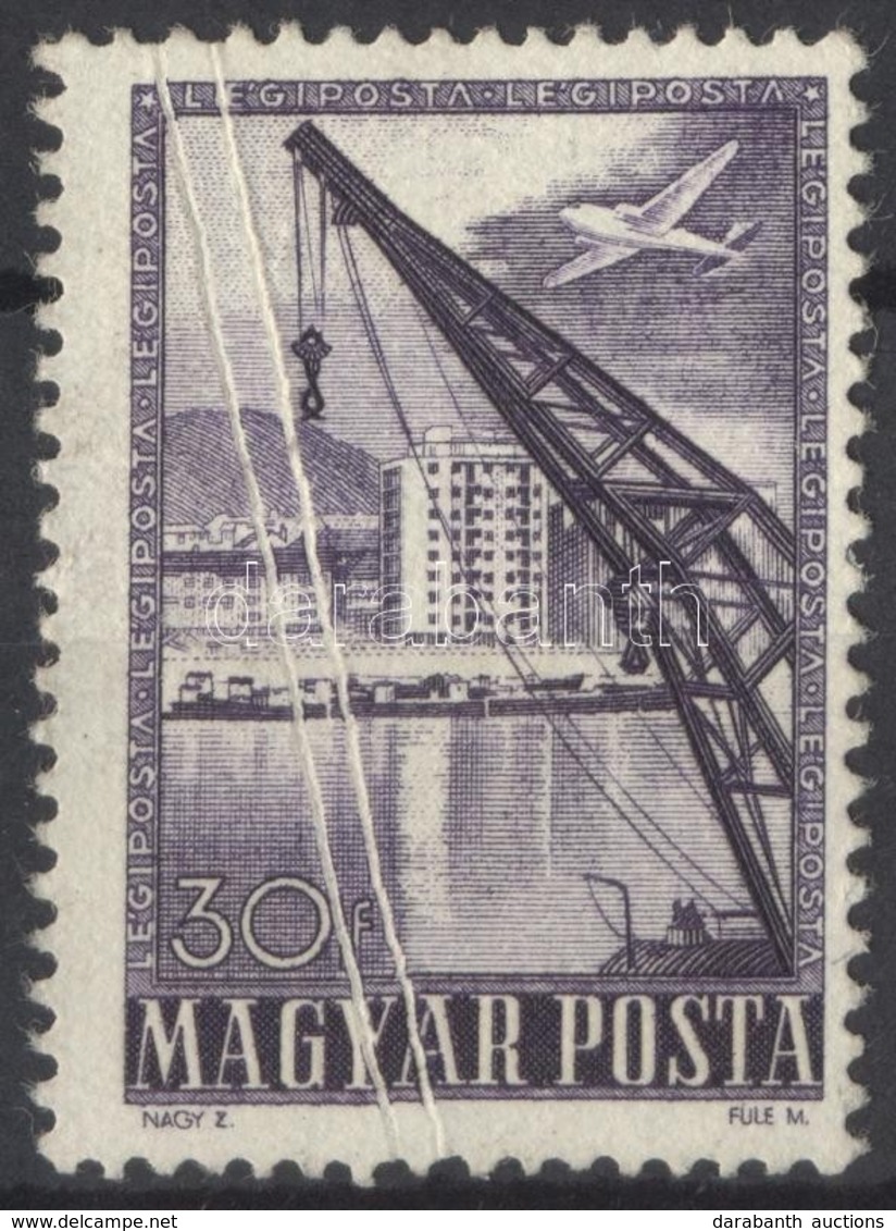 (*) 1950 Repülő 30f, Kettős Papírránc / Mi 1121, Double Paper Crease - Altri & Non Classificati