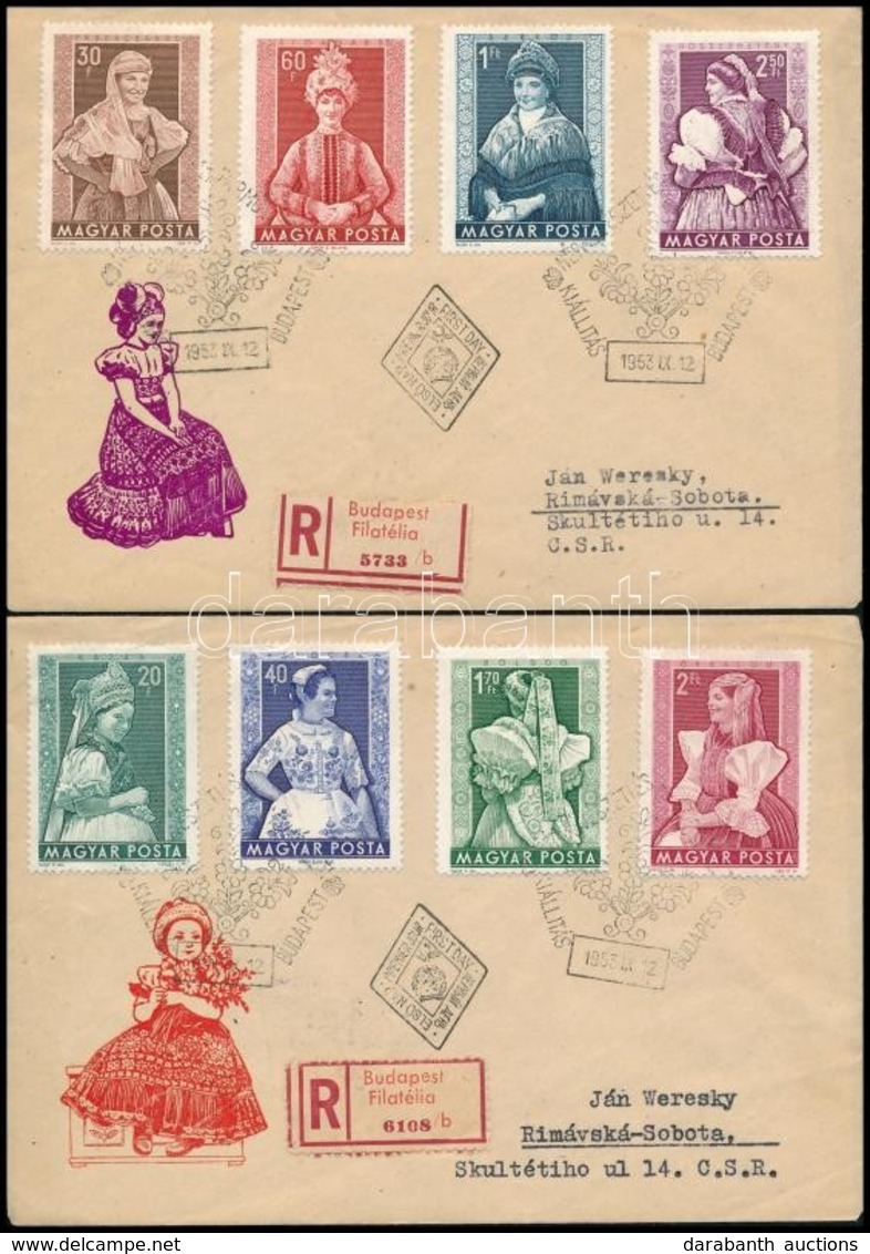 1953 Népviselet (I.) Sor 2 Db Ajánlott FDC-n - Autres & Non Classés