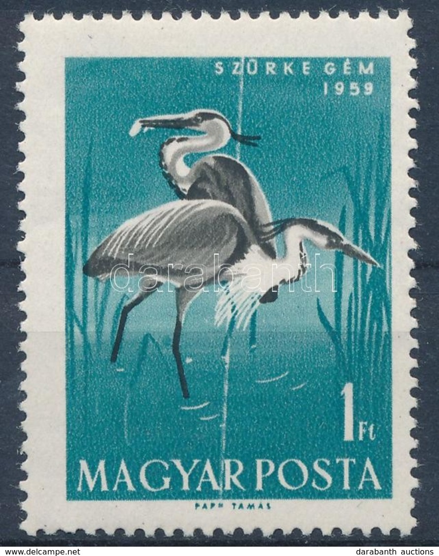 ** 1959 Madarak 1Ft Függőleges Fehér Csík / Mi 1598 Vertical Whire Stripe - Sonstige & Ohne Zuordnung