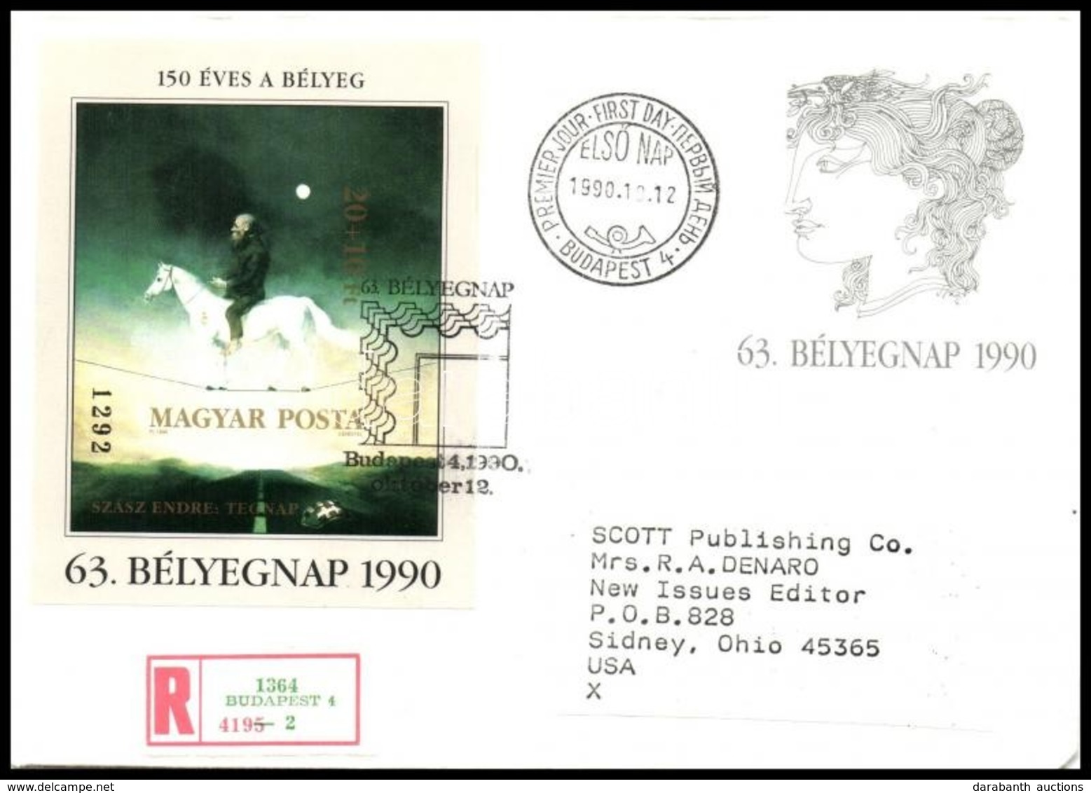 1990 Bélyegnap Vágott Blokk Ajánlott FDC-n - Autres & Non Classés