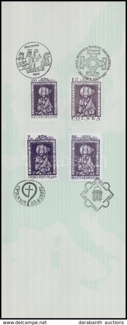 1997 Szent Adalbert Emléklap 4 Ország Bélyegével - Altri & Non Classificati