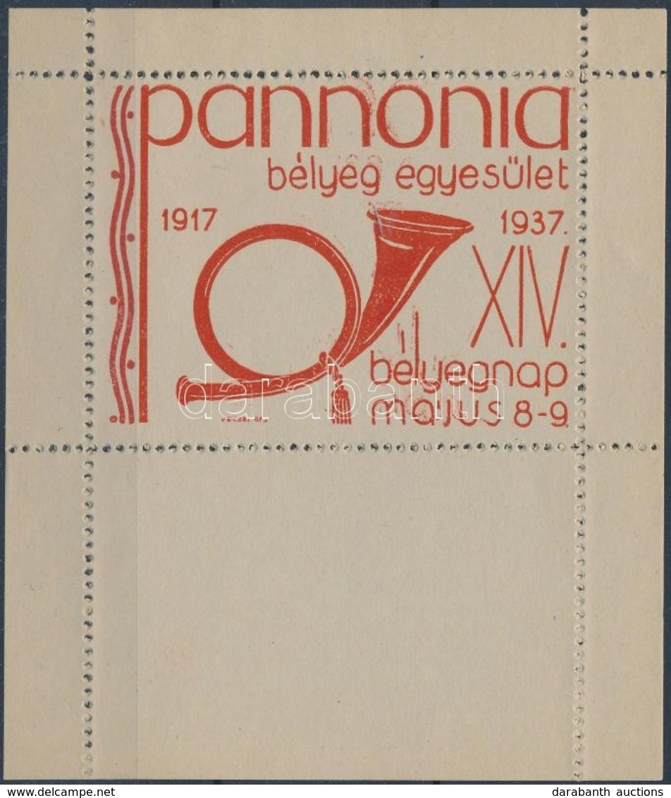 ** 1937/2ba  Pannónia Bélyeg Egyesület XIV. Bélyegnap Emlékív (10.000) - Altri & Non Classificati