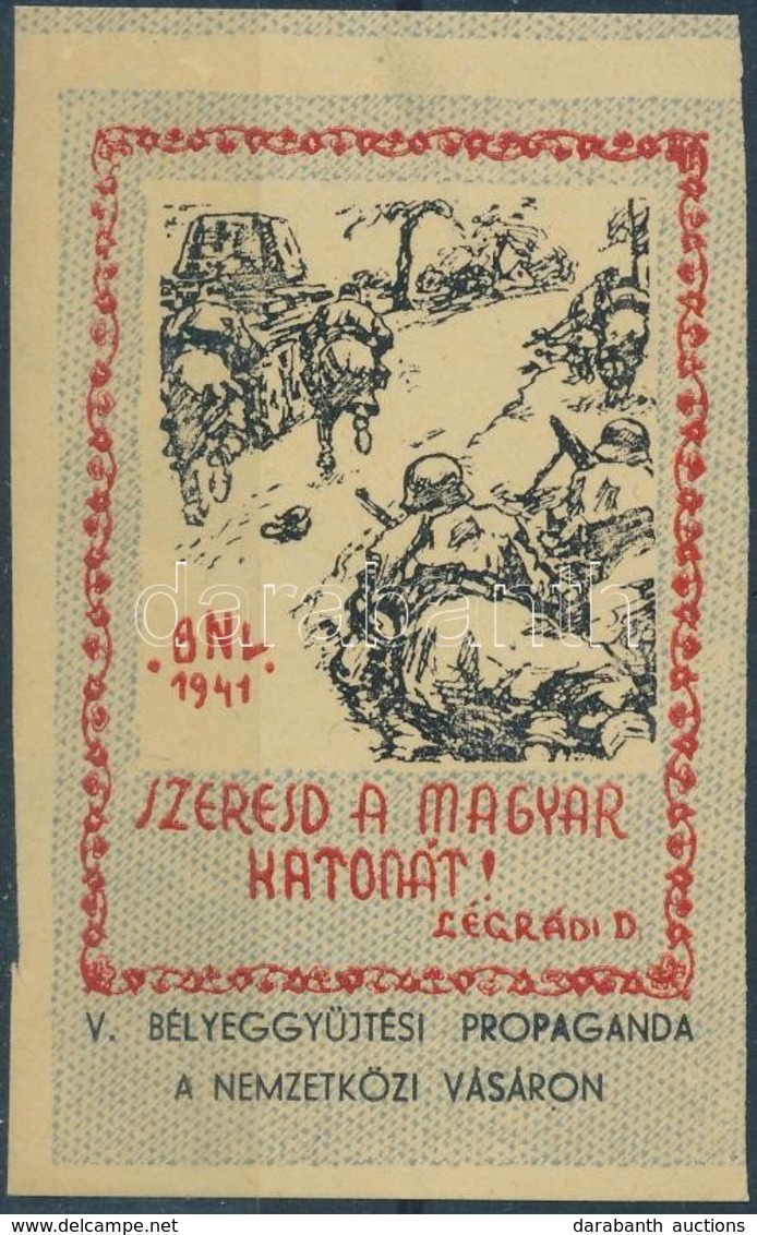 ** 1941/9abbI Magyar Honvéd Emlékív 'Szeresd A Magyar Katonát' (ívszélek Levágva) (8.000) - Altri & Non Classificati