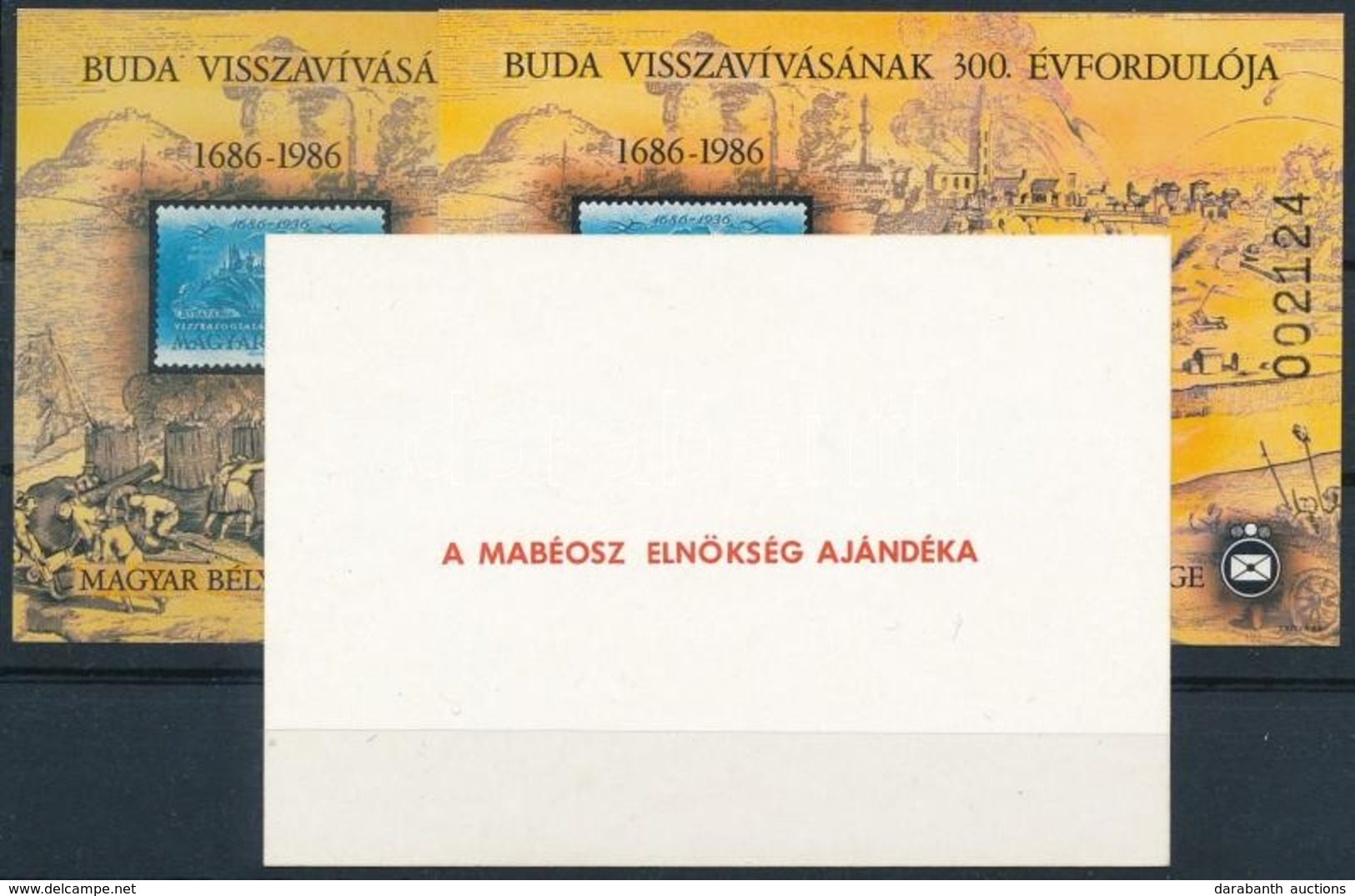 ** 1986 Budavár Normál Emlékív + Karton Változat + Ajándék Változat - Autres & Non Classés