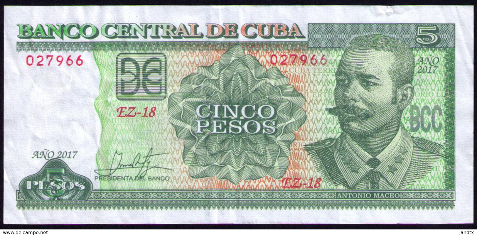 CUBA 5 PESOS 2017 REMPLAZO EZ - Cuba