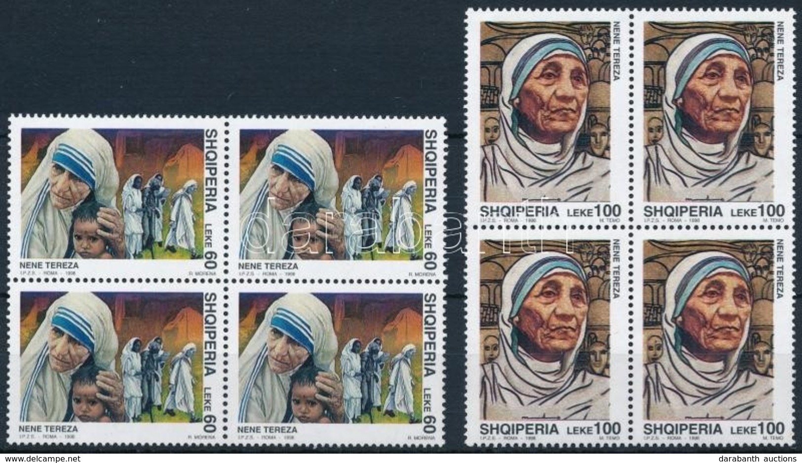 ** 1998 Teréz Anya Sor Négyestömb,
Mother Theresa
Mi 2662-2663 - Altri & Non Classificati