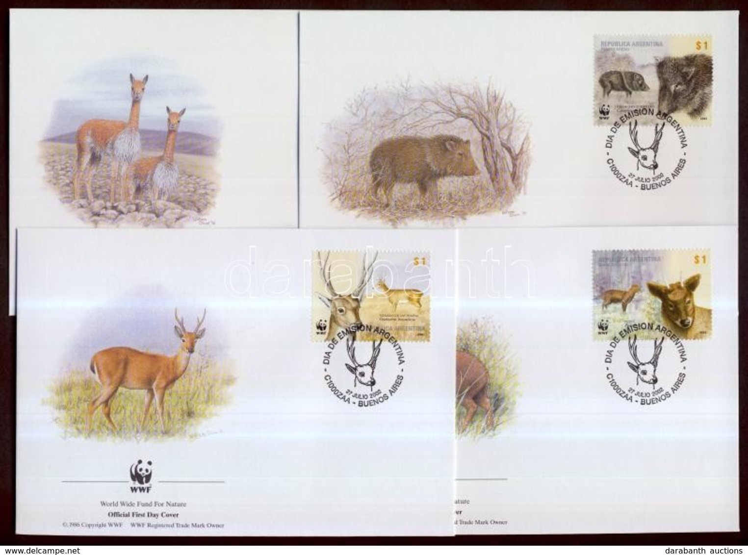 2002 WWF: Honos Emlősállatok Sor Mi 2749-2752 4 Db FDC-n - Altri & Non Classificati