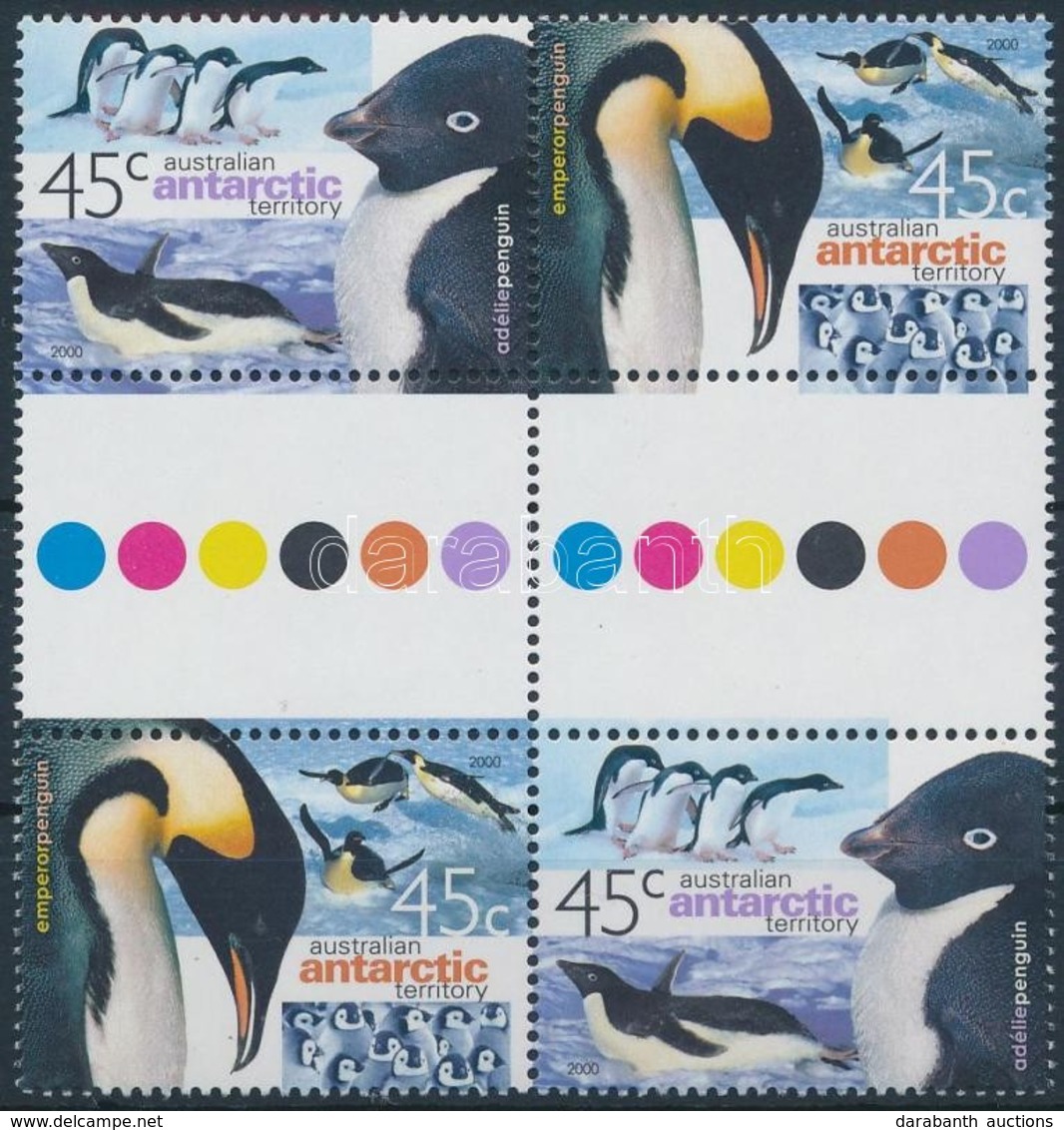** 2000 Pingvin Sor Párban ívközéprészes Négyestömbben Mi 123-124 - Autres & Non Classés