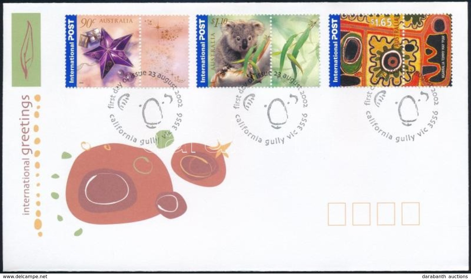 2002 Üdvözlőbélyeg Szelvényes Sor Mi 2156-2158 FDC-n - Andere & Zonder Classificatie