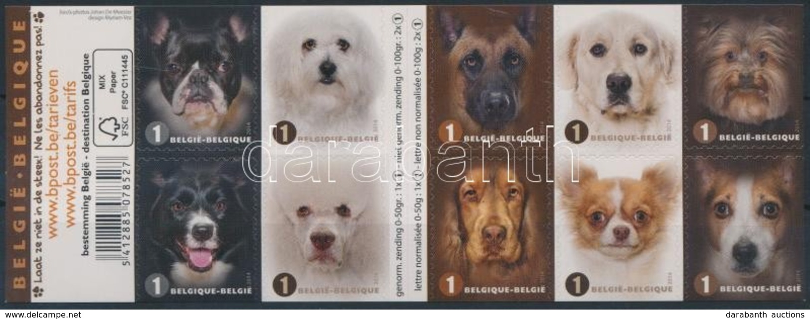 ** 2014 Kutyák öntapadós Bélyegfüzet Mi 4429-4438 - Autres & Non Classés