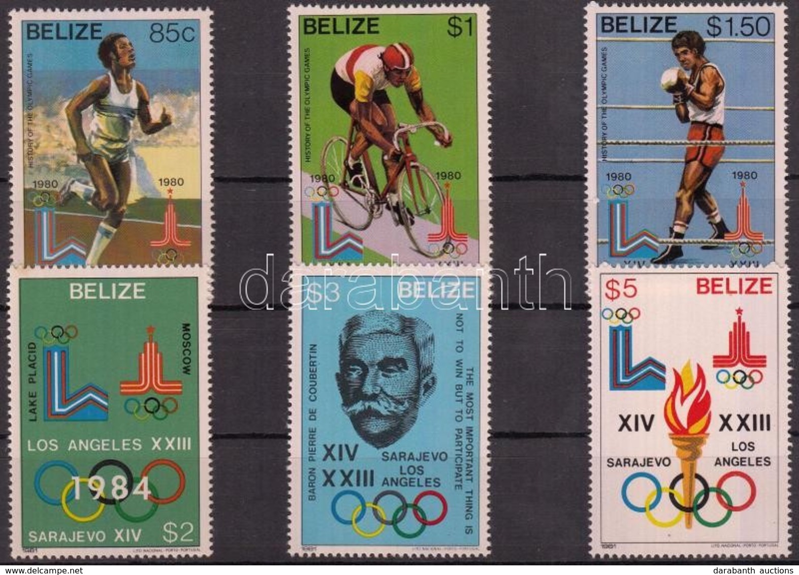 ** 1981 Olimpiák Történelme Sor Mi 563-568 + Blokksor 36-73 A + 37b - Autres & Non Classés