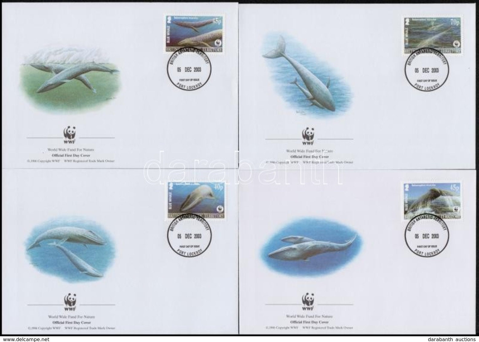 2003 WWF: Kék Bálna Sor 4 Db FDC-n Mi 353-356 - Autres & Non Classés