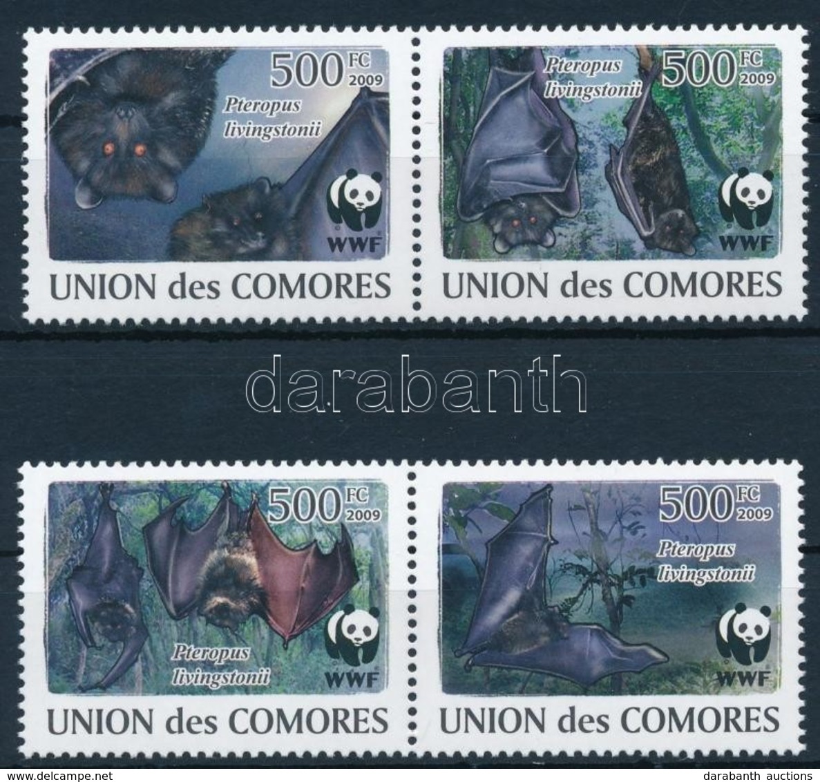 ** 2009 WWF: Denevér Sor + Sor 4FDC-n Mi 2212-2215 - Autres & Non Classés