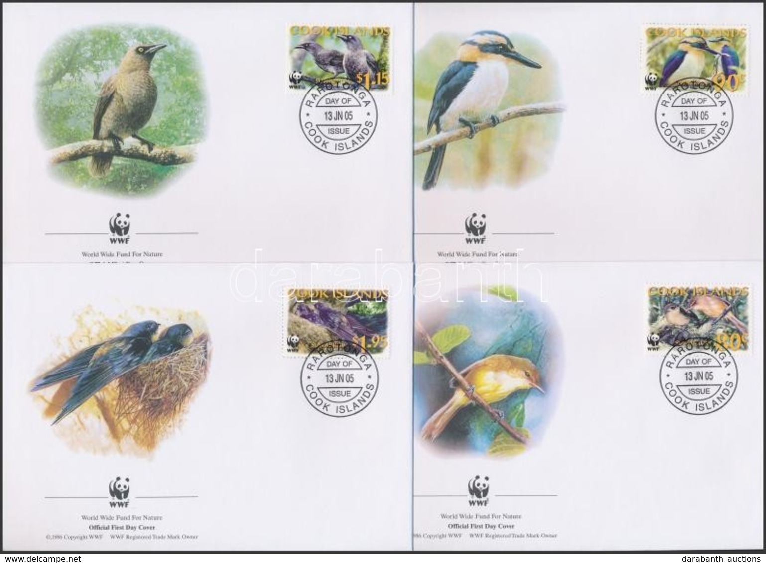 2005 WWF: Madarak Sor 4 Db FDC-n Mi 1540-1543 - Altri & Non Classificati