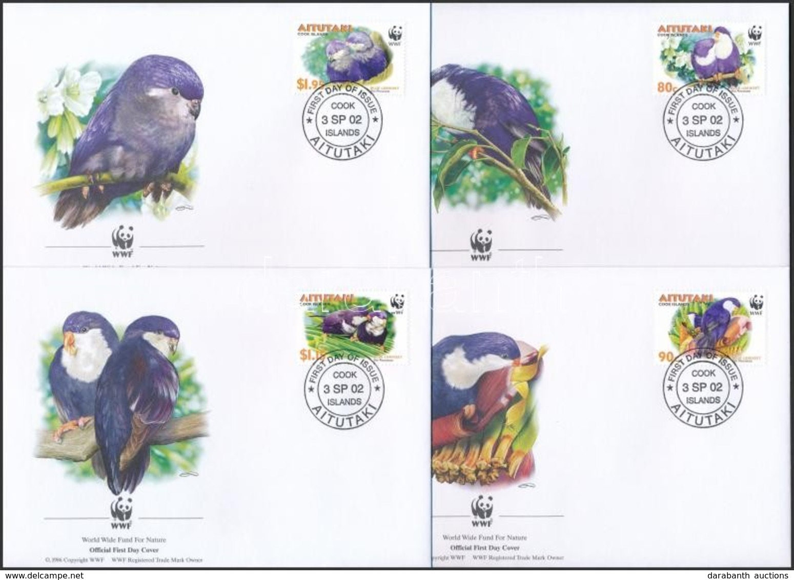 2002 WWF: Zafírlóri Sor Mi 772-775 4 Db FDC-n - Altri & Non Classificati