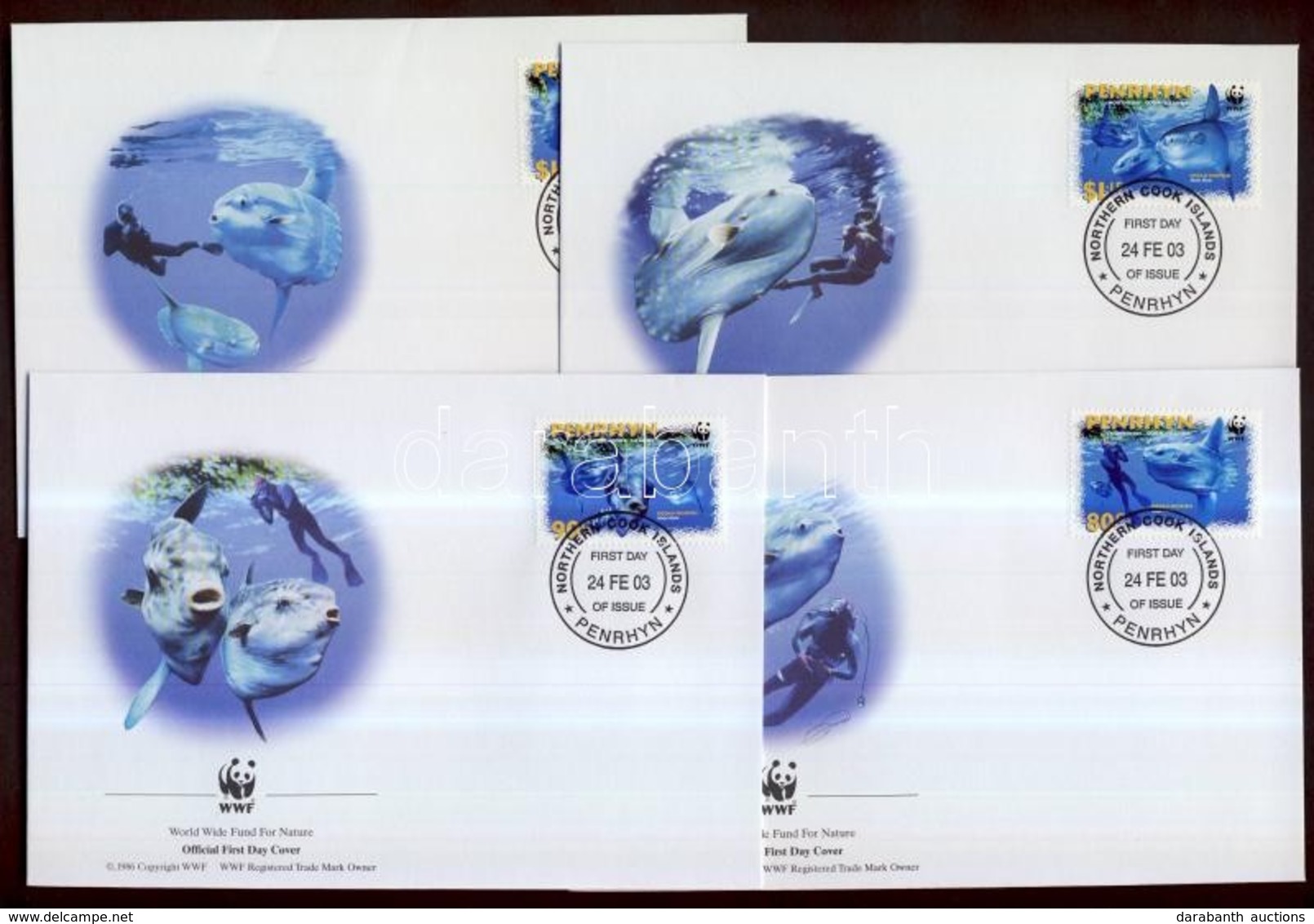 2003 WWF Naphal Sor Mi 605-608 4 FDC-n - Autres & Non Classés