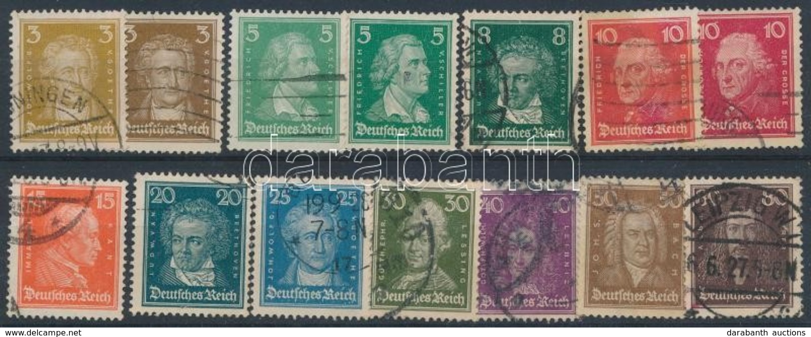 O 1926 Híres Német Emberek Sor Mi 385-397 (min. Mi EUR 24,-) - Altri & Non Classificati