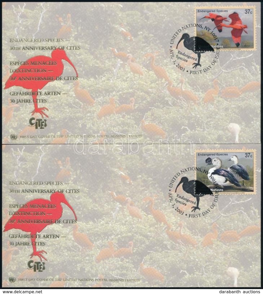 2003 WWF: Veszélyeztetett Fajok, Madarak Sor 4 FDC,
WWF Endangered Species Set On 4 FDC
Mi 925-928 - Autres & Non Classés