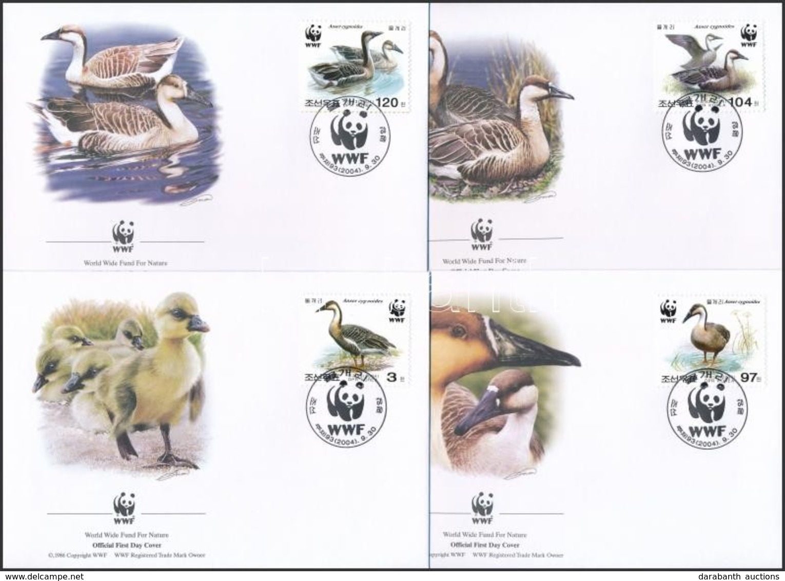 2004 WWF: Kínai Hattyúlúd Sor Mi 4823-4826 4 Db FDC-n - Other & Unclassified